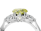 White gold Three-Stone Fancy Yellow Heart Cut Brilliant Diamond Solitaire Ring with Tapered Band and Four-Prong Setting_35