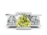 White gold Three Stone Fancy Yellow Heart Cut Cut Channel Set Diamond Ring_36