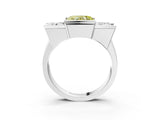 White gold Three Stone Fancy Yellow Heart Cut Cut Channel Set Diamond Ring_39