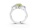 White gold Three-Stone Fancy Yellow Heart Cut Cut Classic Band Prong Setting Ring_3