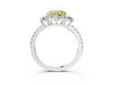 White gold Three-Stone Fancy Yellow Heart Cut Cut Diamond Pavé Band with Prong Setting_30