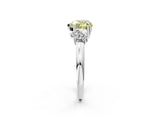 White gold Three-Stone Fancy Yellow Heart Cut Cut Diamond Ring with Channel Set Band and Four-Prong Setting_14