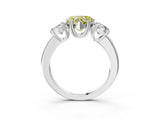 White gold Three-Stone Fancy Yellow Heart Cut Cut Diamond Ring with Channel Set Band and Four-Prong Setting_15