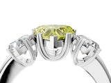 White gold Three-Stone Fancy Yellow Heart Cut Cut Diamond Ring with Channel Set Band and Four-Prong Setting_16