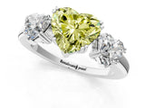 White gold Three-Stone Fancy Yellow Heart Cut Cut Diamond Ring with Channel Set Band and Four-Prong Setting_37