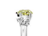 White gold Three-Stone Fancy Yellow Heart Cut Cut Diamond Ring with Channel Set Band and Four-Prong Setting_41