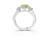 White gold Three-Stone Fancy Yellow Heart Cut Cut Diamond Ring with Prong Setting and Classic Band_3