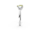 White gold Three-Stone Fancy Yellow Heart Cut Cut Diamond Ring with Trillion Side Stones and Four-Prong Setting_13