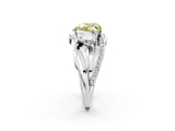 White gold Three-Stone Fancy Yellow Heart Cut Cut Diamond Split Shank Prong Set Ring_14