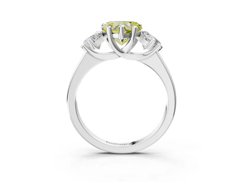 White gold Three-Stone Fancy Yellow Heart Cut Cut Solitaire Ring with Classic Prong Setting_15