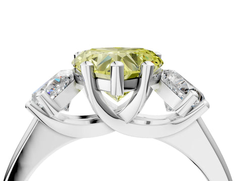 White gold Three-Stone Fancy Yellow Heart Cut Cut Solitaire Ring with Classic Prong Setting_16