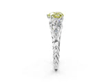 White gold Three-Stone Fancy Yellow Heart Cut Diamond Braided Band Ring with Four-Prong Setting_22