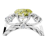 White gold Three-Stone Fancy Yellow Heart Cut Diamond Braided Band Ring with Four-Prong Setting_24