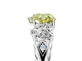 White gold Three-Stone Fancy Yellow Heart Cut Diamond Braided Band Ring with Four-Prong Setting_25
