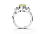 White gold Three-Stone Fancy Yellow Heart Cut Diamond Channel Set Engagement Ring with Prong Setting_15