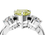 White gold Three-Stone Fancy Yellow Heart Cut Diamond Channel Set Engagement Ring with Prong Setting_17