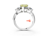 White gold Three-Stone Fancy Yellow Heart Cut Diamond Channel Set Engagement Ring with Prong Setting_27