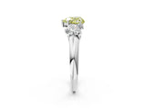 White gold Three-Stone Fancy Yellow Heart Cut Diamond Engagement Ring with Prong Setting_17
