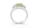 White gold Three-Stone Fancy Yellow Heart Cut Diamond Engagement Ring with Prong Setting_18