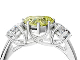 White gold Three-Stone Fancy Yellow Heart Cut Diamond Engagement Ring with Prong Setting_19