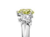 White gold Three-Stone Fancy Yellow Heart Cut Diamond Engagement Ring with Prong Setting_20