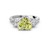 White gold Three-Stone Fancy Yellow Heart  Cut Diamond Pavé Band with Four-Prong Setting_28