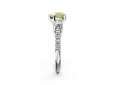 White gold Three-Stone Fancy Yellow Heart  Cut Diamond Pavé Band with Four-Prong Setting_30