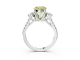 White gold Three-Stone Fancy Yellow Heart  Cut Diamond Pavé Band with Four-Prong Setting_31