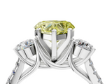 White gold Three-Stone Fancy Yellow Heart  Cut Diamond Pavé Band with Four-Prong Setting_32