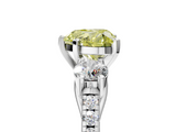 White gold Three-Stone Fancy Yellow Heart  Cut Diamond Pavé Band with Four-Prong Setting_33