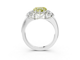 White gold Three-Stone Fancy Yellow Heart  Cut Diamond Ring with Channel-Set Band and Four-Prong Setting_70