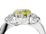 White gold Three-Stone Fancy Yellow Heart  Cut Diamond Ring with Channel-Set Band and Four-Prong Setting_71