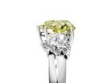 White gold Three-Stone Fancy Yellow Heart  Cut Diamond Ring with Channel-Set Band and Four-Prong Setting_72