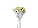 White gold Three-Stone Fancy Yellow Heart  Cut Diamond Ring with Pear Side Stones in Four-Prong Setting_117