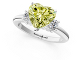 White gold Three-Stone Fancy Yellow Heart  Cut Diamond Solitaire with Prong Setting and Classic Band_26