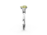 White gold Three-Stone Fancy Yellow Heart  Cut Diamond Solitaire with Prong Setting and Classic Band_27