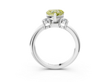 White gold Three-Stone Fancy Yellow Heart  Cut Diamond Solitaire with Prong Setting and Classic Band_28