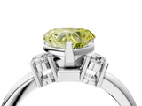 White gold Three-Stone Fancy Yellow Heart  Cut Diamond Solitaire with Prong Setting and Classic Band_29