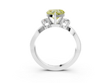 White gold Three-Stone Fancy Yellow Heart  Cut Diamond Twist Band with Prong Setting_53