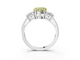 White gold Three-Stone Fancy Yellow Heart  Cut Solitaire Ring with Prong Setting_6
