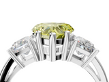 White gold Three-Stone Fancy Yellow Heart  Cut Solitaire Ring with Prong Setting_7