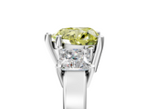 White gold Three-Stone Fancy Yellow Heart  Cut Solitaire Ring with Prong Setting_8