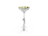 White gold Three-Stone Fancy Yellow Marquise Cut Brilliant Diamond Solitaire Ring with Tapered Band and Four-Prong Setting_33
