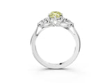 White gold Three-Stone Fancy Yellow Marquise Cut Brilliant Diamond Solitaire Ring with Tapered Band and Four-Prong Setting_34