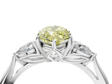 White gold Three-Stone Fancy Yellow Marquise Cut Brilliant Diamond Solitaire Ring with Tapered Band and Four-Prong Setting_35
