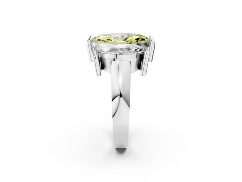 White gold Three Stone Fancy Yellow Marquise Cut Cut Channel Set Diamond Ring_38