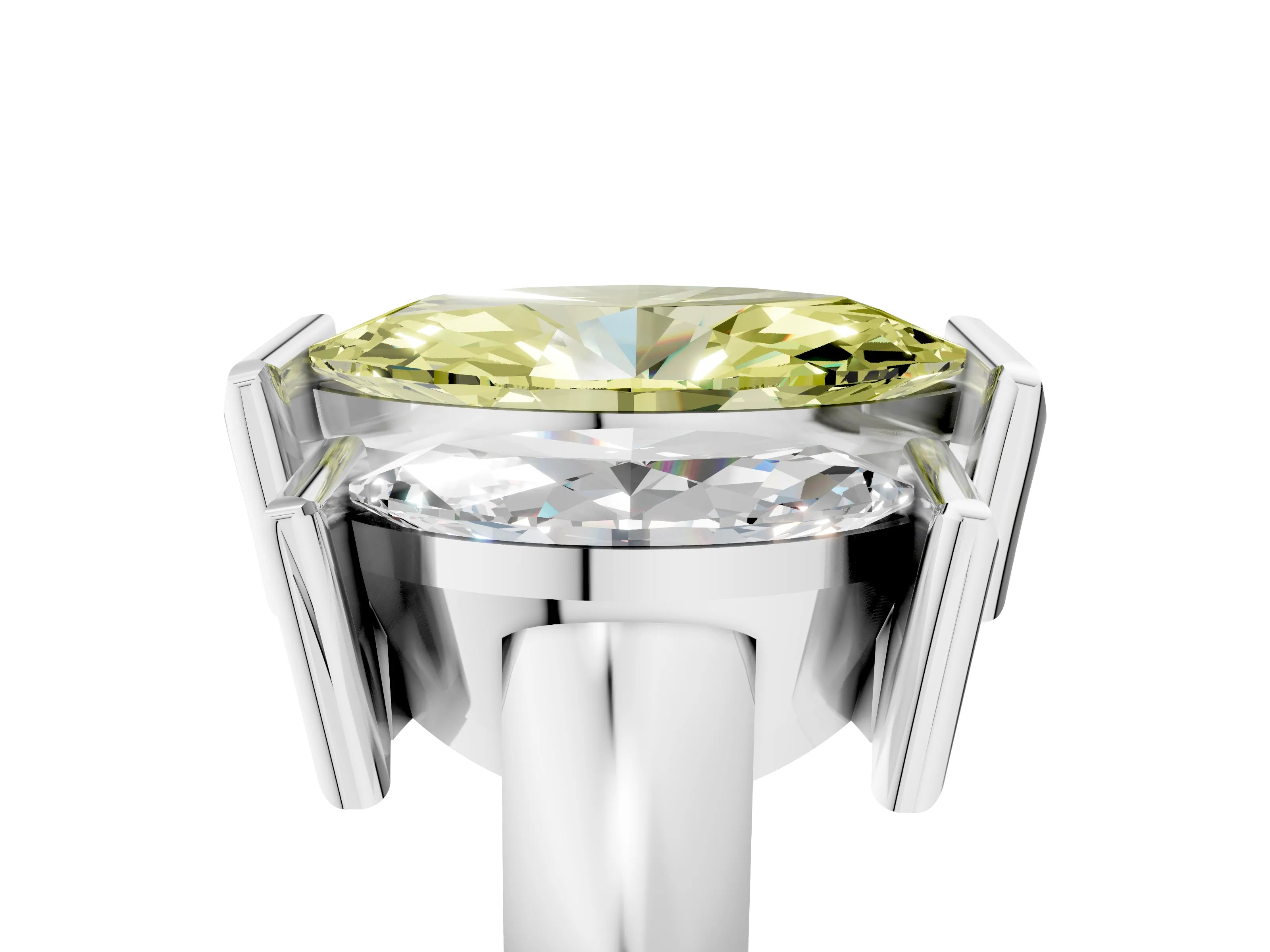 White gold Three Stone Fancy Yellow Marquise Cut Cut Channel Set Diamond Ring_41