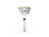 White gold Three-Stone Fancy Yellow Marquise Cut Cut Diamond Engagement Ring with Flat Band and Four-Prong Setting_14