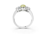 White gold Three-Stone Fancy Yellow Marquise Cut Cut Diamond Engagement Ring with Flat Band and Four-Prong Setting_15