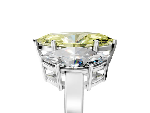 White gold Three-Stone Fancy Yellow Marquise Cut Cut Diamond Engagement Ring with Flat Band and Four-Prong Setting_17